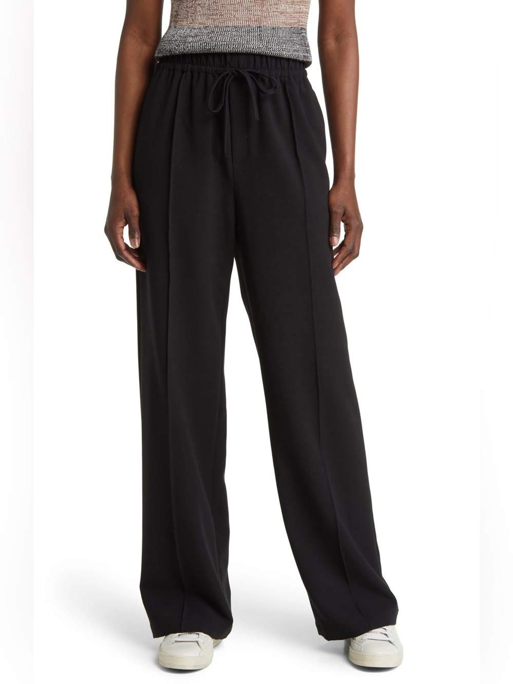 Treasure and Bond  wide leg drawstring waist pants black NWOT